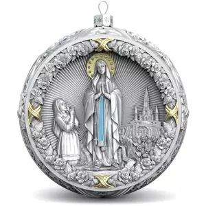 Серебряный елочный шар "Мадонна"